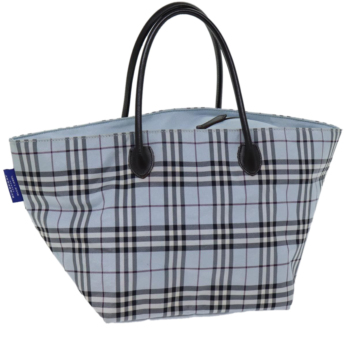 BURBERRY Nova Check Blue Label Tote Bag Nylon Blue Auth kk220