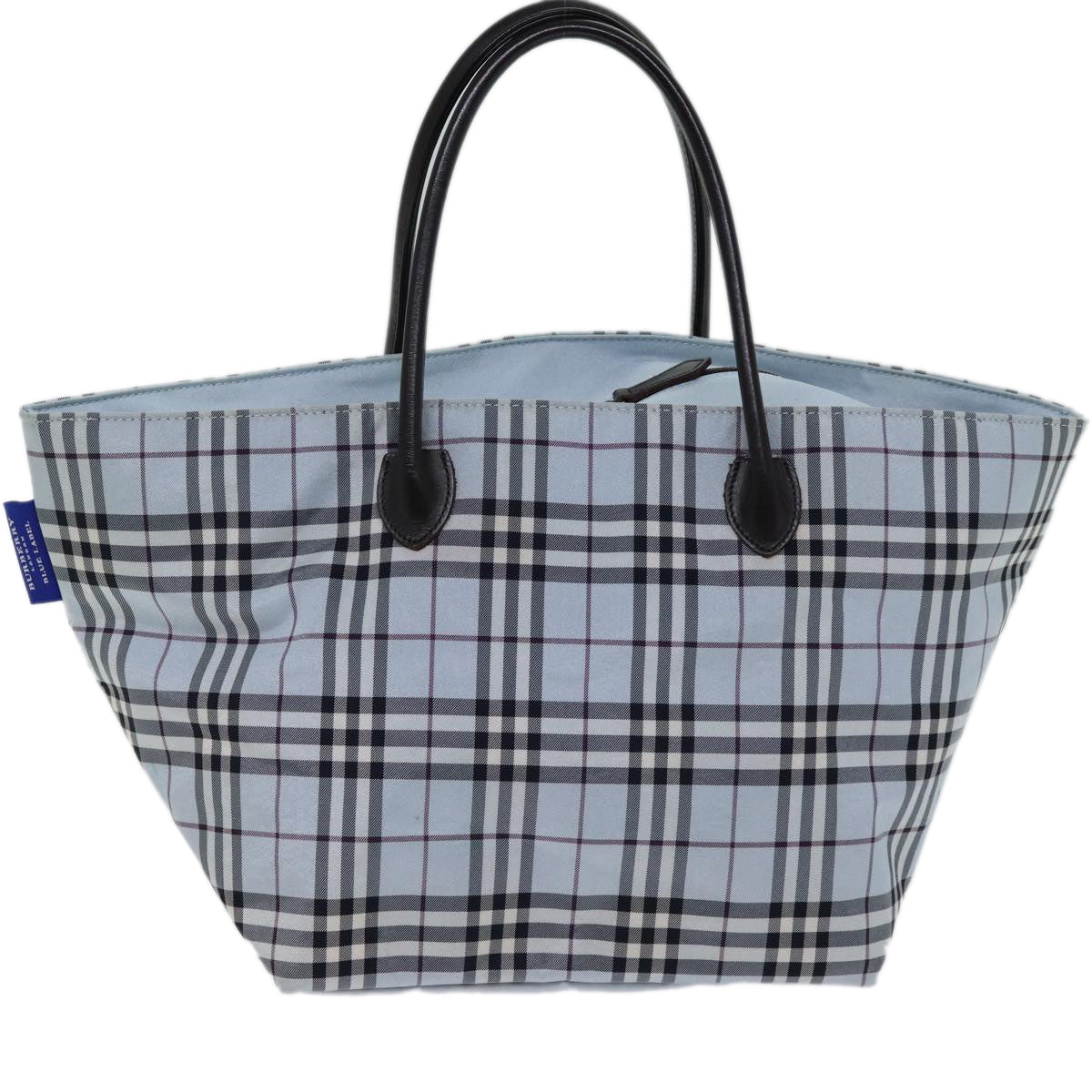 BURBERRY Nova Check Blue Label Tote Bag Nylon Blue Auth kk220