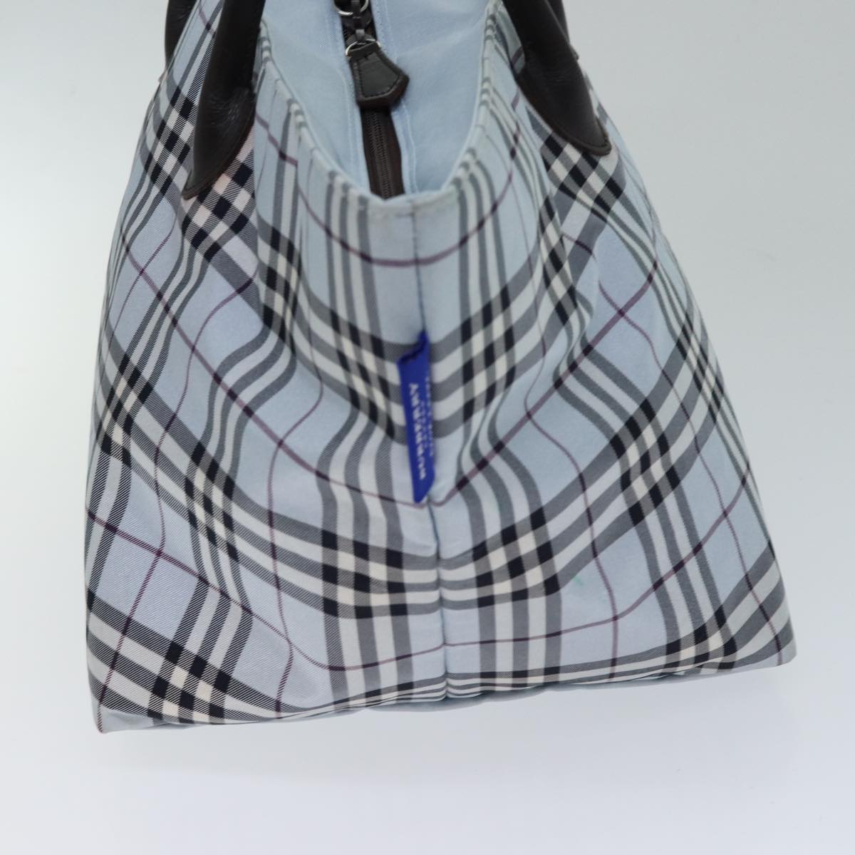 BURBERRY Nova Check Blue Label Tote Bag Nylon Blue Auth kk220