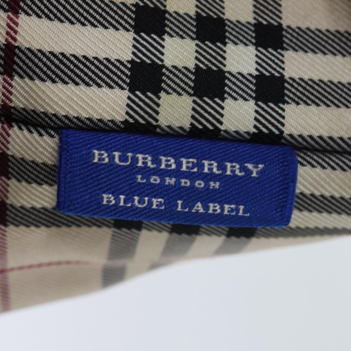 BURBERRY Nova Check Blue Label Hand Bag Nylon Beige Auth kk225