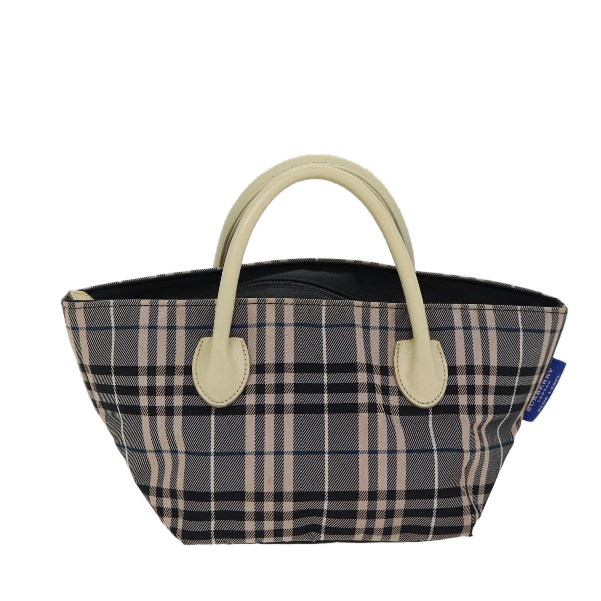 BURBERRY Nova Check Blue Label Hand Bag Nylon Pink Black Auth kk226