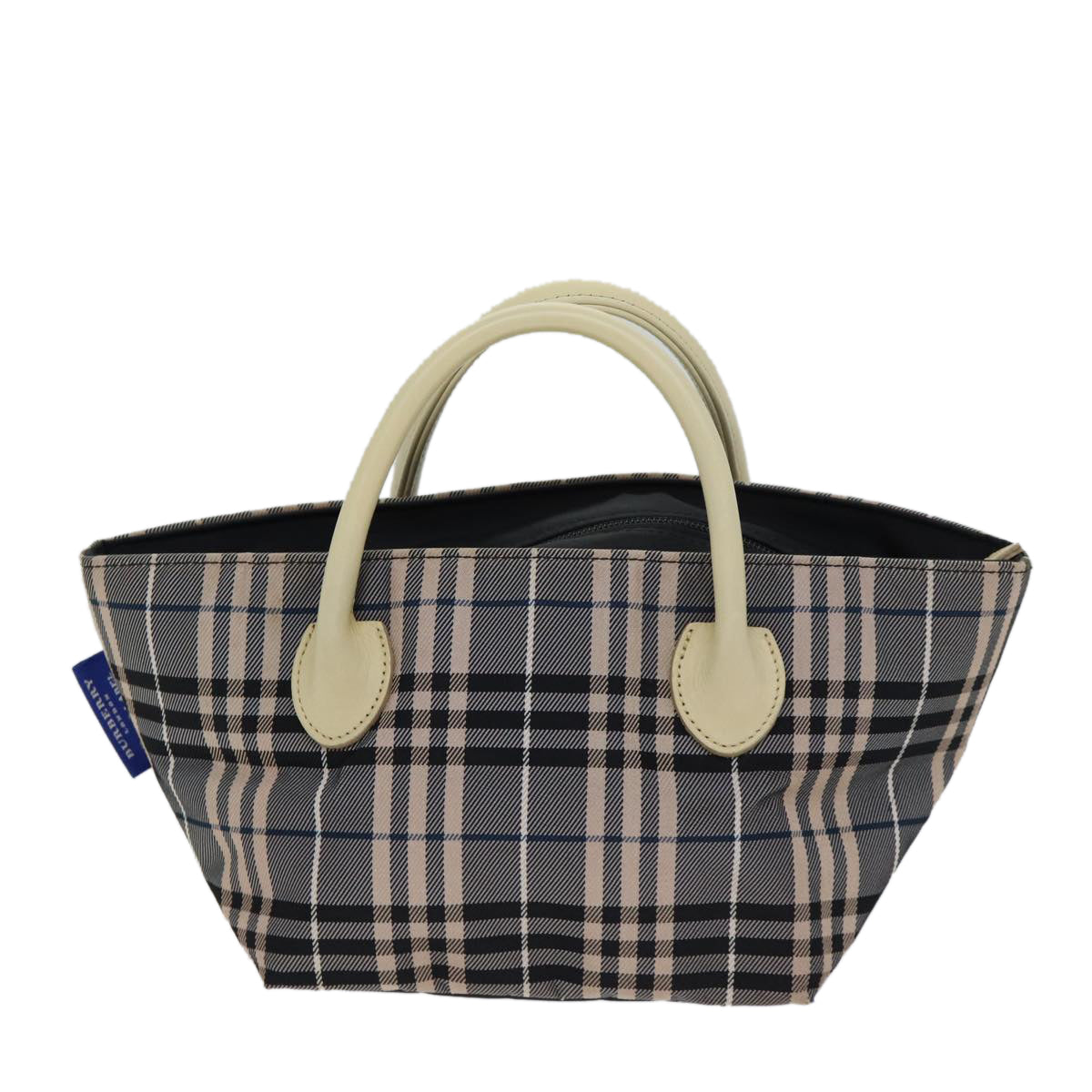 BURBERRY Nova Check Blue Label Hand Bag Nylon Pink Black Auth kk226 - 0