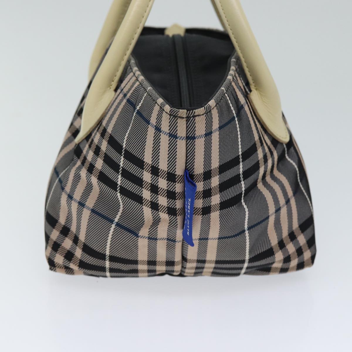 BURBERRY Nova Check Blue Label Hand Bag Nylon Pink Black Auth kk226