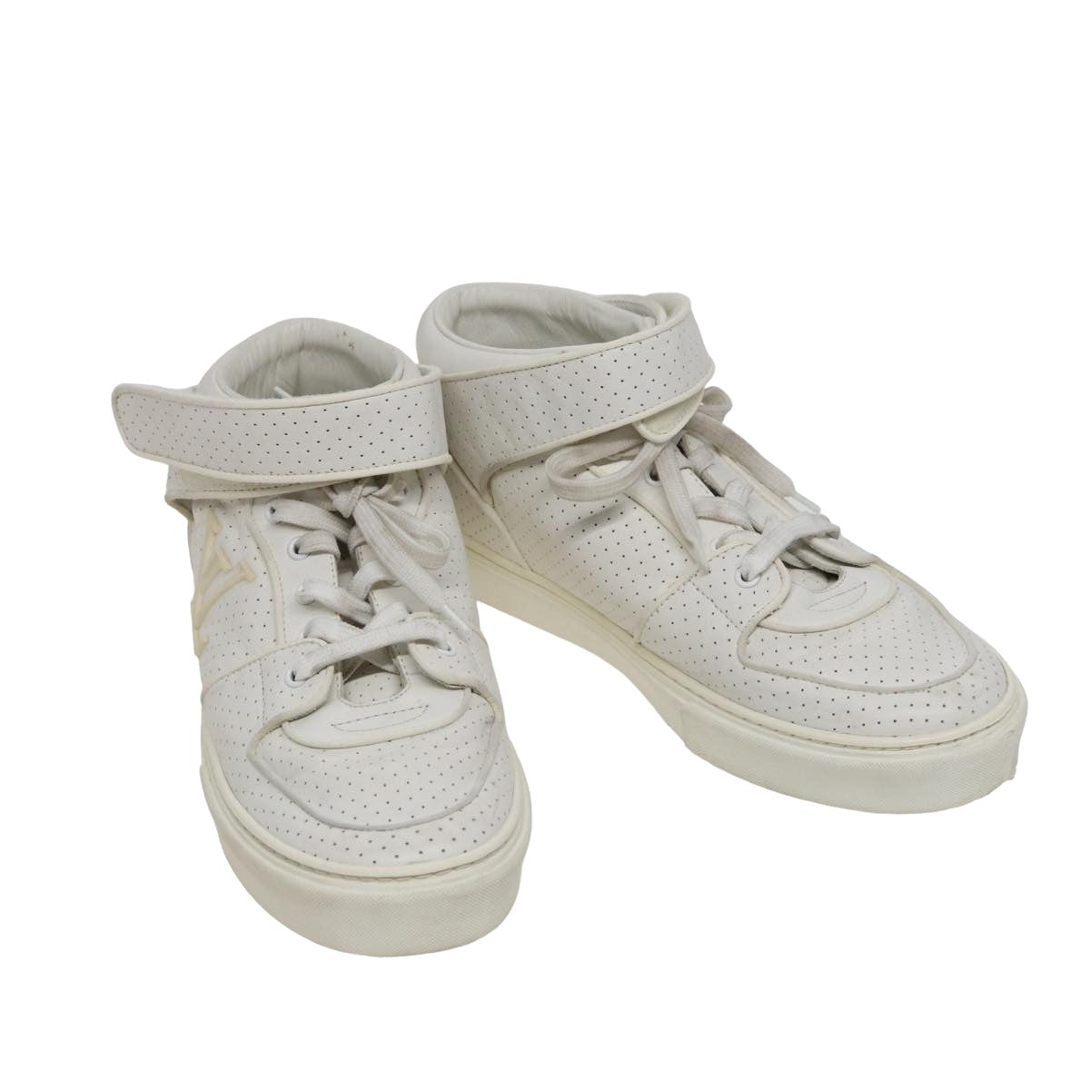 LOUIS VUITTON sneakers Leather White LV Auth kk232