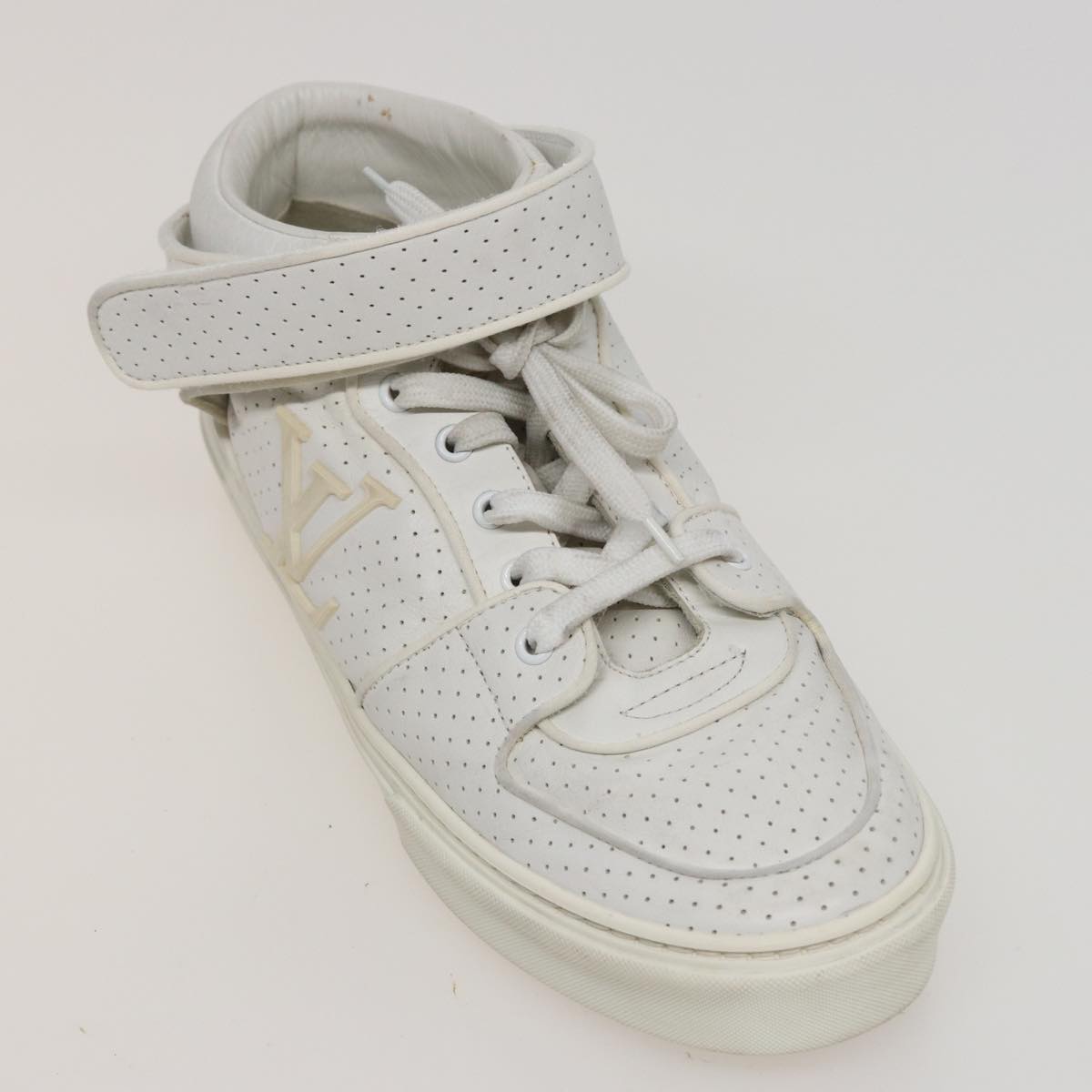 LOUIS VUITTON sneakers Leather White LV Auth kk232