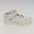 LOUIS VUITTON sneakers Leather White LV Auth kk232-14