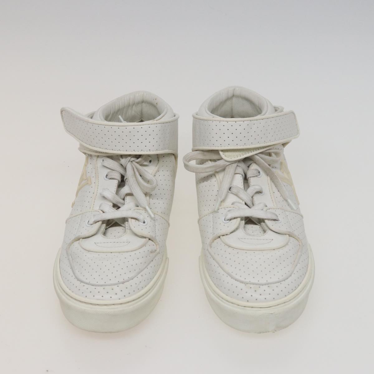 LOUIS VUITTON sneakers Leather White LV Auth kk232 - 0