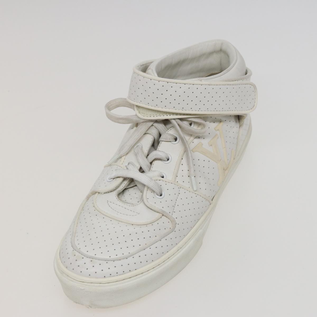 LOUIS VUITTON sneakers Leather White LV Auth kk232