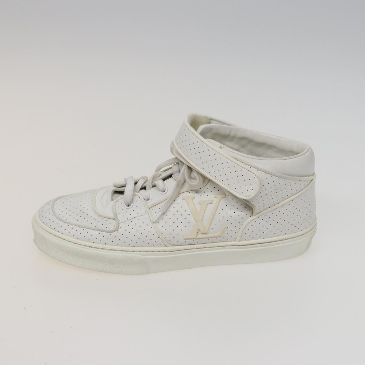 LOUIS VUITTON sneakers Leather White LV Auth kk232