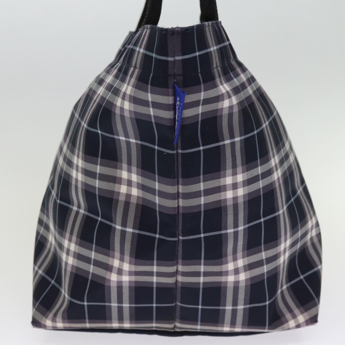 Burberrys Blue Label Nova Check Tote Bag Nylon Navy Auth kk240