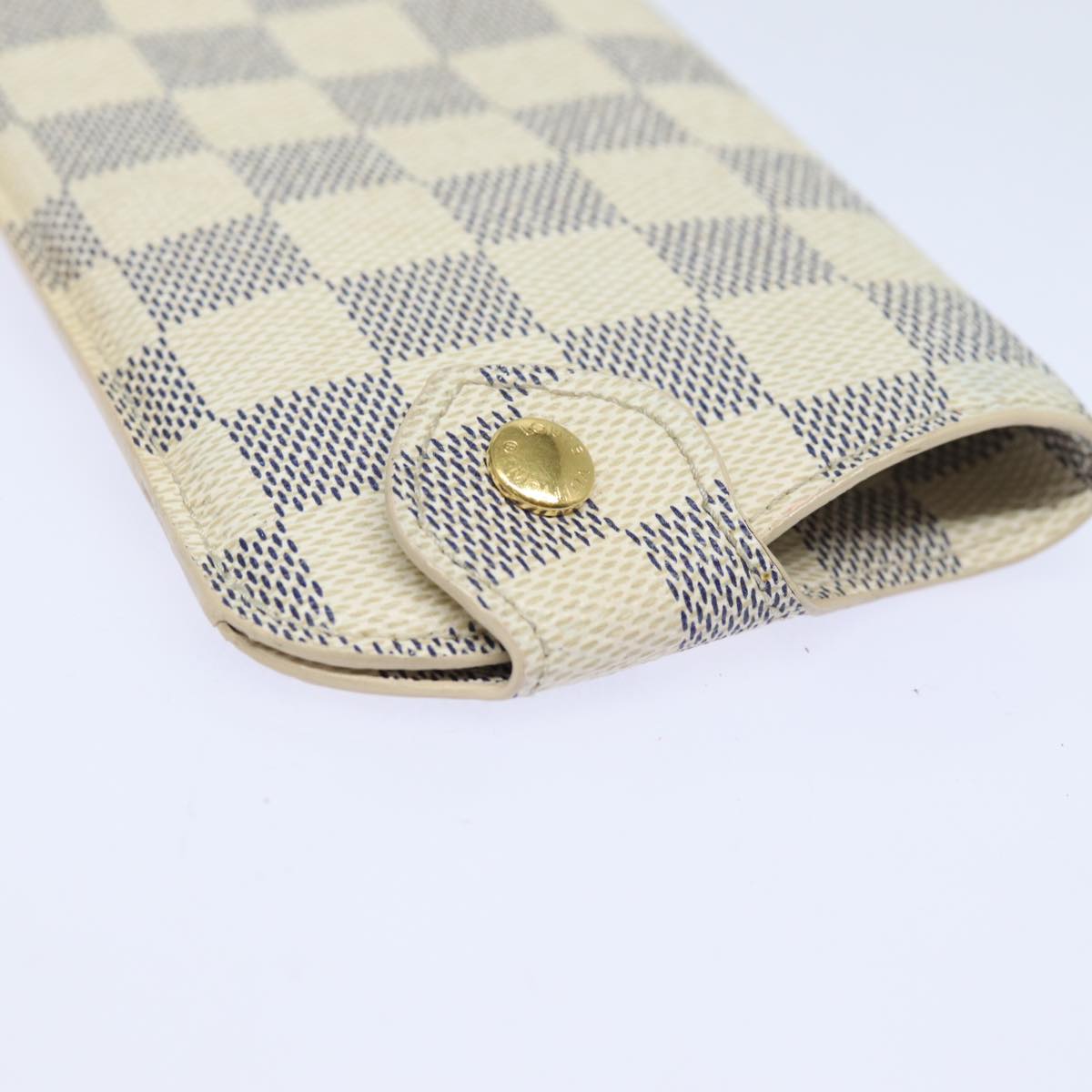 LOUIS VUITTON Damier Azur Etui Lunettes MM Glasses Case N60025 LV Auth kk244