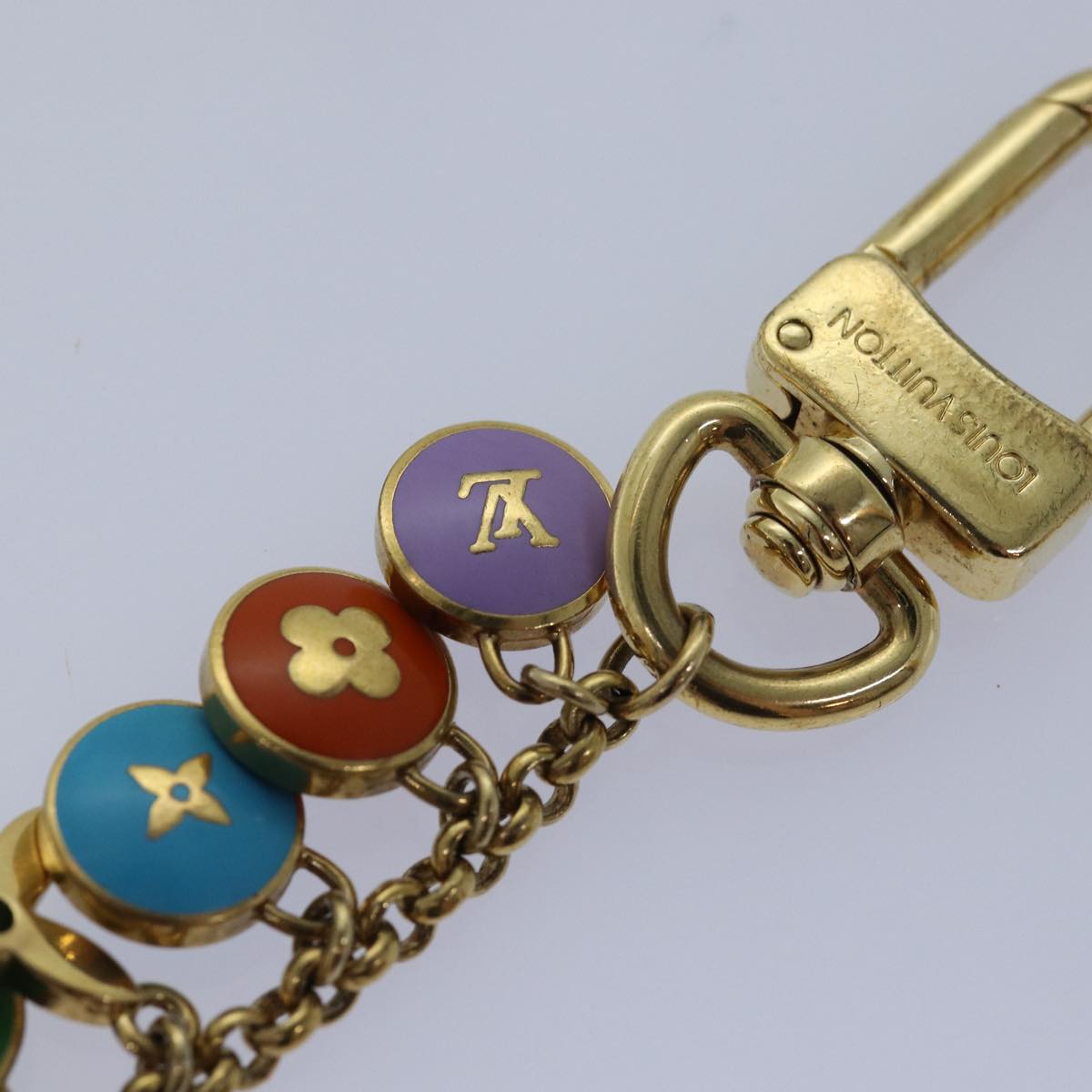 LOUIS VUITTON Monogram Porte Cles Chainne Pastilles Charm M66172 LV Auth kk245