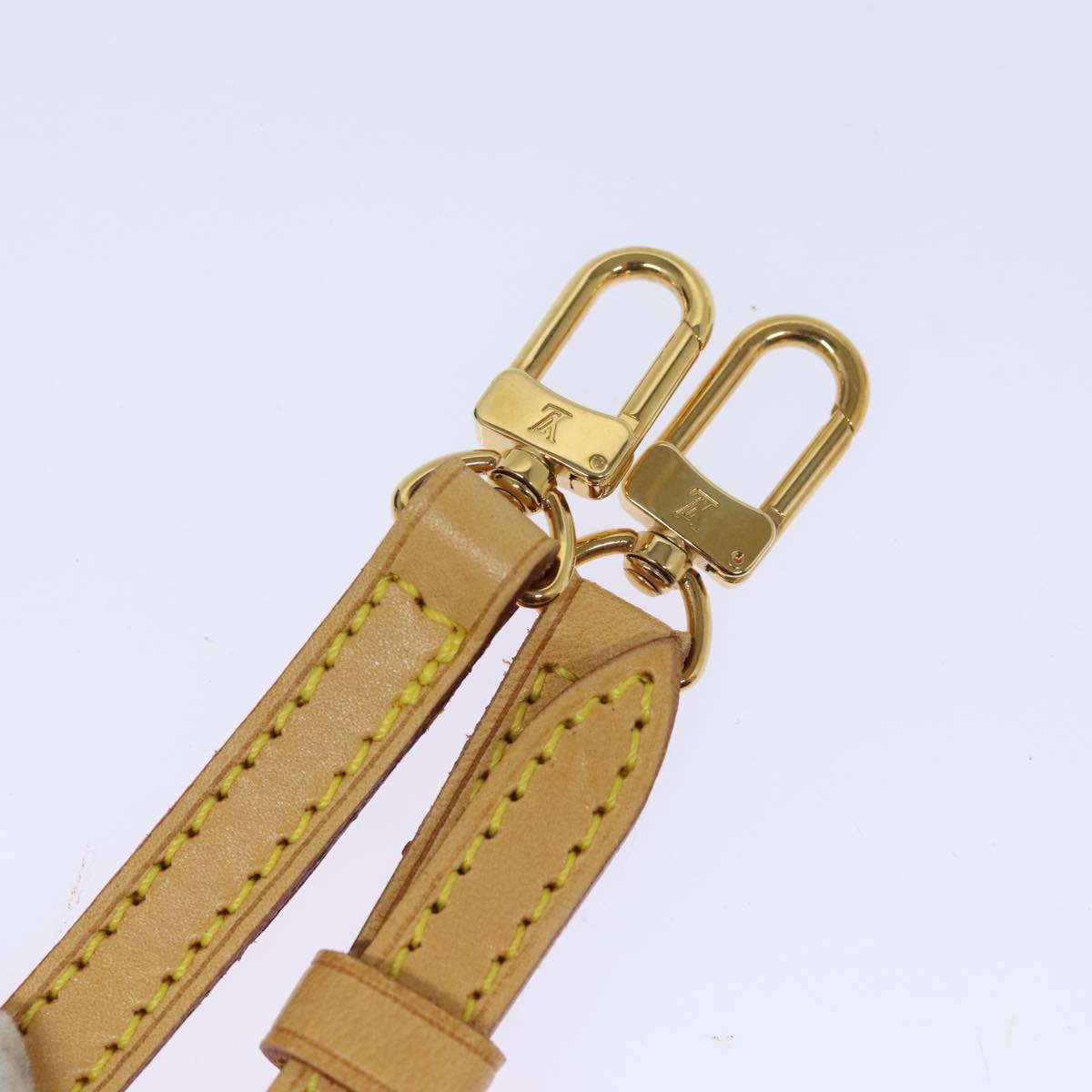 LOUIS VUITTON Adjustable Shoulder Strap Leather 36.6""-43.7"" Beige Auth kk246