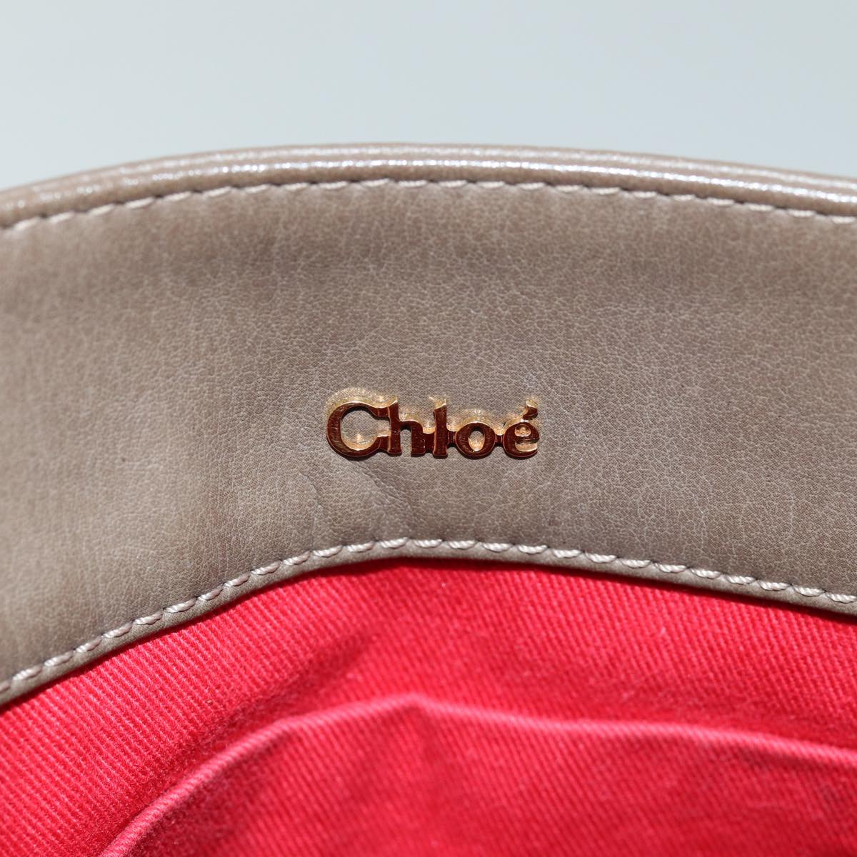 Chloe Shoulder Bag Leather Brown Auth kk255