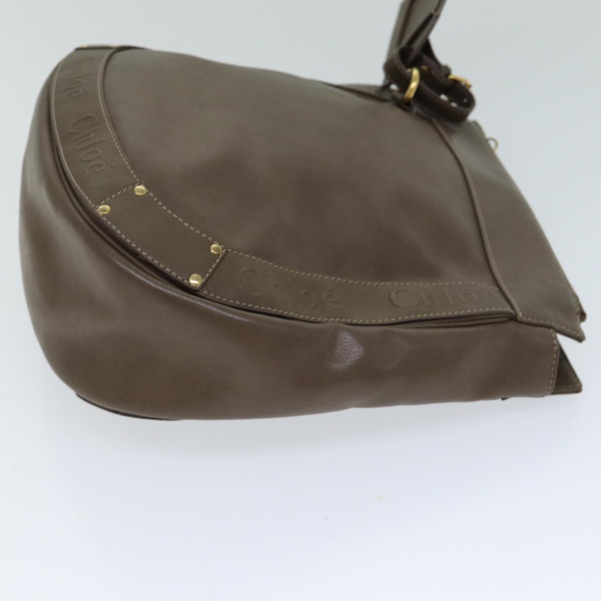 Chloe Shoulder Bag Leather Brown Auth kk255