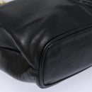 BALLY Quilted Shoulder Bag Leather Enamel Black Auth kk267-14