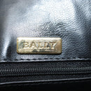 BALLY Quilted Shoulder Bag Leather Enamel Black Auth kk267-11