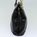 BALLY Quilted Shoulder Bag Leather Enamel Black Auth kk267-3