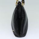 BALLY Quilted Shoulder Bag Leather Enamel Black Auth kk267-4