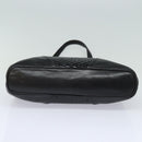 BALLY Quilted Shoulder Bag Leather Enamel Black Auth kk267-5