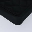 CHANEL Matelasse Stone Chain Shoulder Bag Satin Black CC Auth kk285A-16