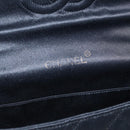 CHANEL Matelasse Stone Chain Shoulder Bag Satin Black CC Auth kk285V-19