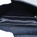 CHANEL Matelasse Stone Chain Shoulder Bag Satin Black CC Auth kk285A-11