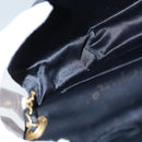 CHANEL Matelasse Stone Chain Shoulder Bag Satin Black CC Auth kk285A-20