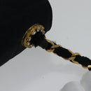 CHANEL Matelasse Stone Chain Shoulder Bag Satin Black CC Auth kk285V-9