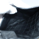 CHANEL Matelasse COCO Mark Hand Bag Lamb Skin Black Gold CC Auth kk300-19