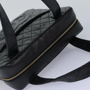 CHANEL Matelasse COCO Mark Hand Bag Lamb Skin Black Gold CC Auth kk300-6