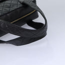 CHANEL Matelasse COCO Mark Hand Bag Lamb Skin Black Gold CC Auth kk300-7