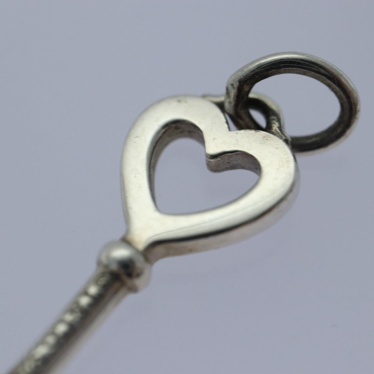 TIFFANY&Co. Heart key Necklace Charm Ag925 Silver Auth kk313