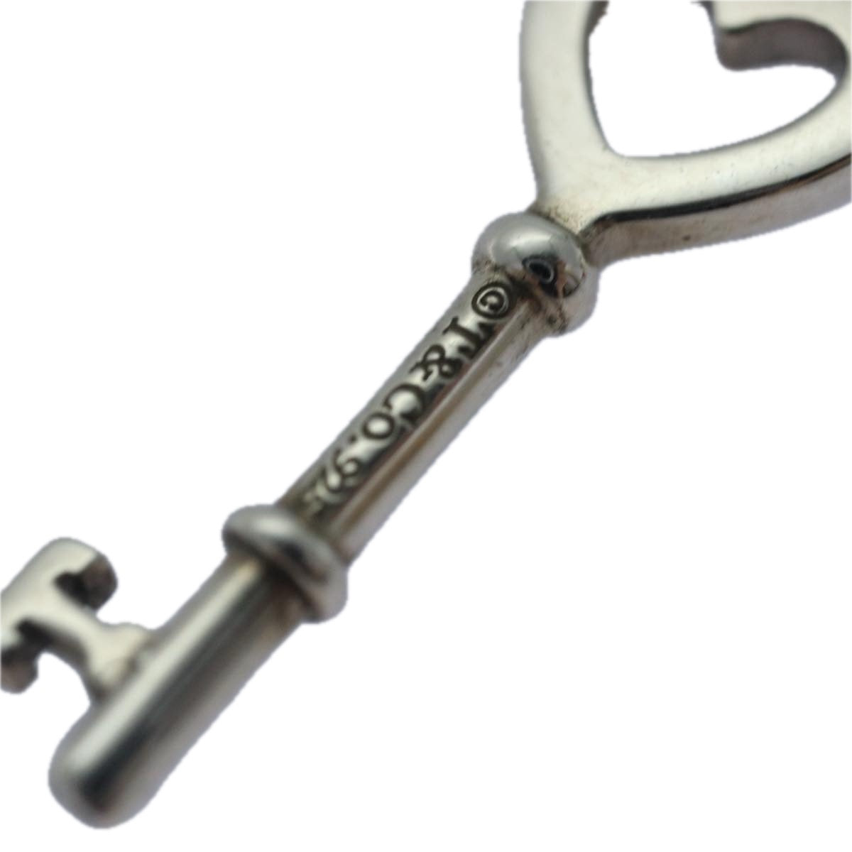 TIFFANY&Co. Heart key Necklace Charm Ag925 Silver Auth kk313