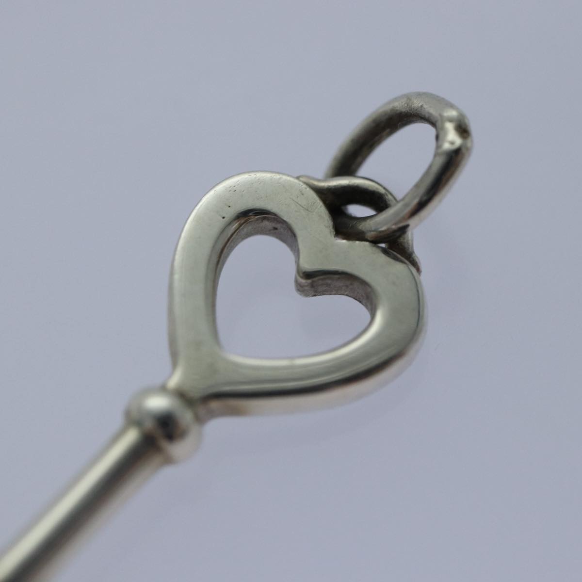 TIFFANY&Co. Heart key Necklace Charm Ag925 Silver Auth kk313