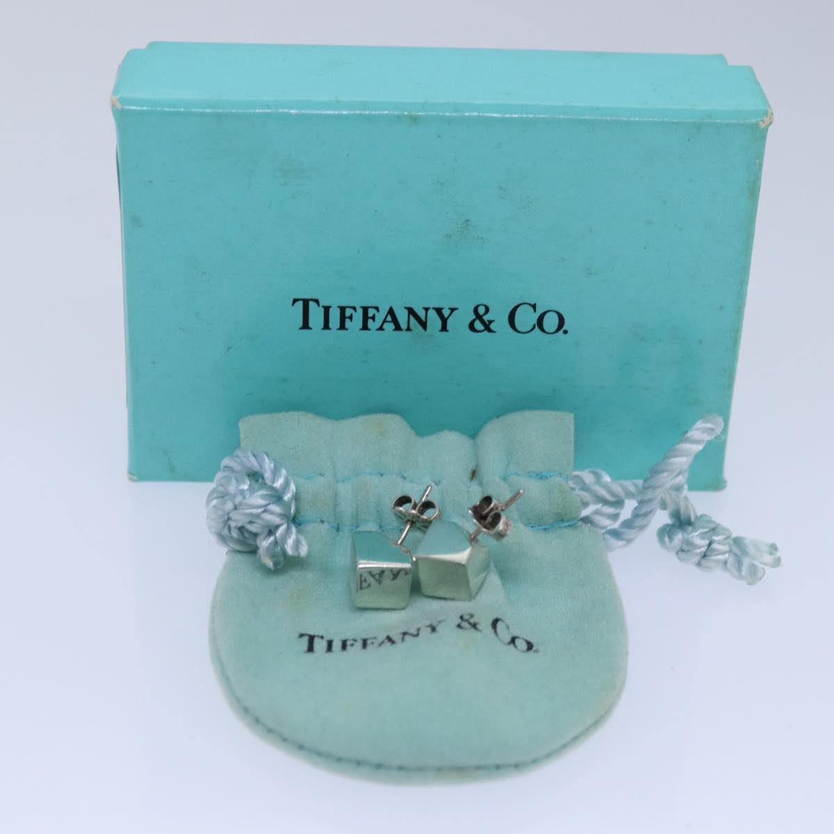 TIFFANY&Co. Pierce Earring Ag925 Silver Auth kk321