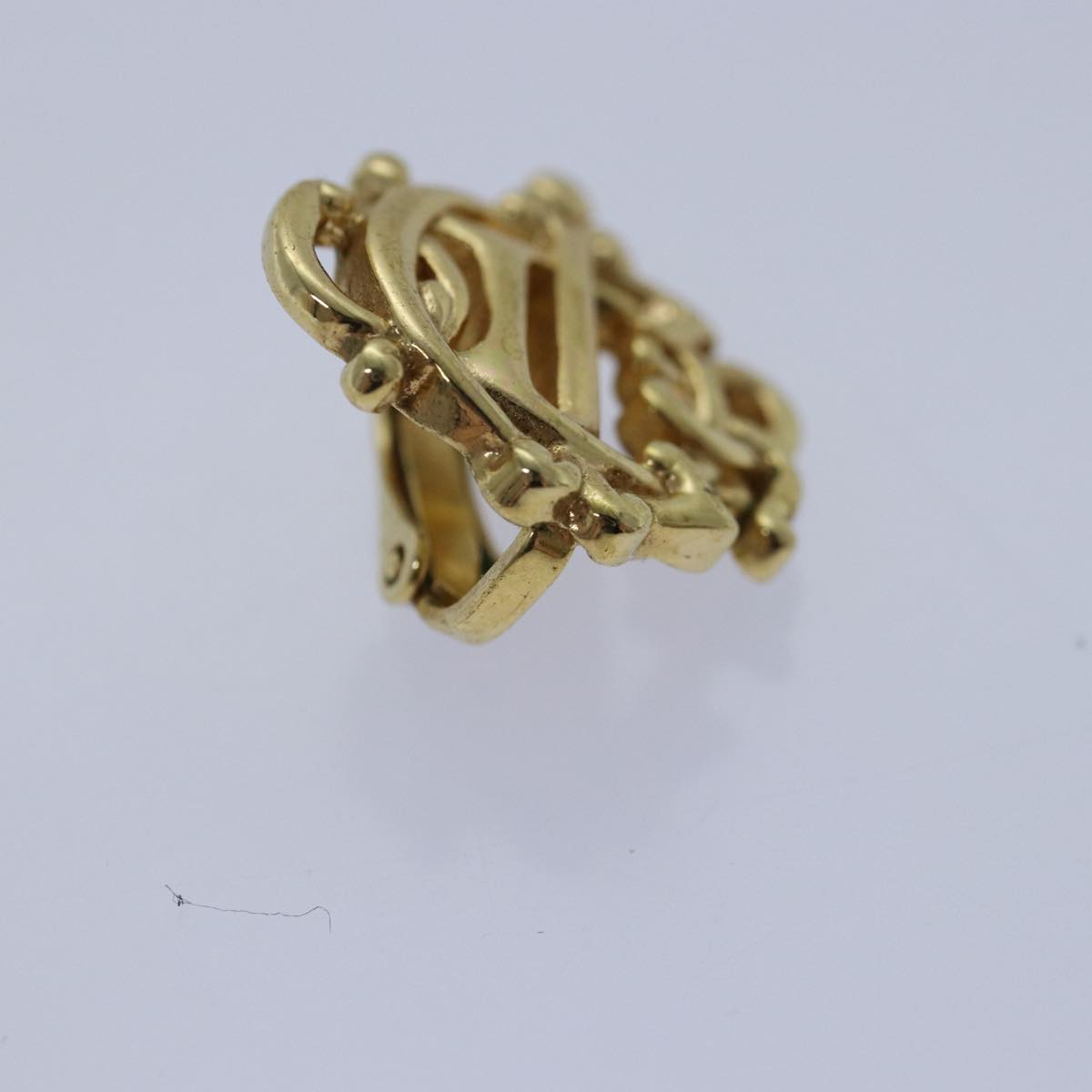 Christian Dior Pierce Earring metal Gold Auth kk326