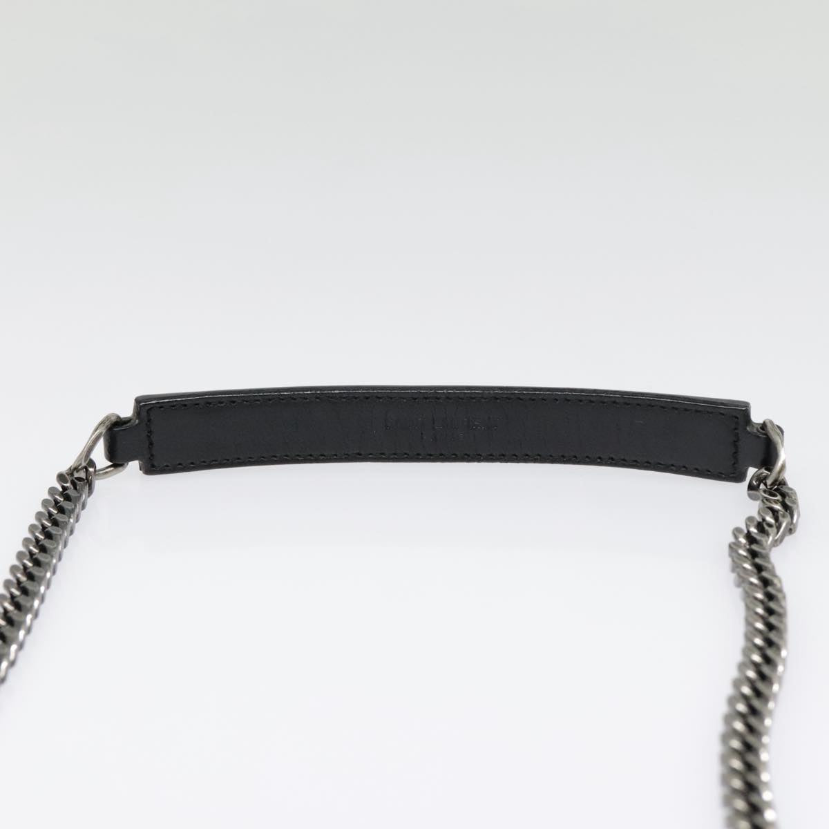 SAINT LAURENT Baby Chai Chain Shoulder Bag Leather Black Auth kk333A