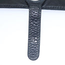 HERMES Dogon GM Long Wallet Leather Black Silver Auth kk338-17