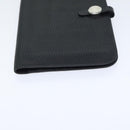 HERMES Dogon GM Long Wallet Leather Black Silver Auth kk338-5