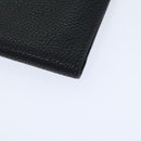 HERMES Dogon GM Long Wallet Leather Black Silver Auth kk338-8