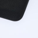 HERMES Dogon GM Long Wallet Leather Black Silver Auth kk338-9