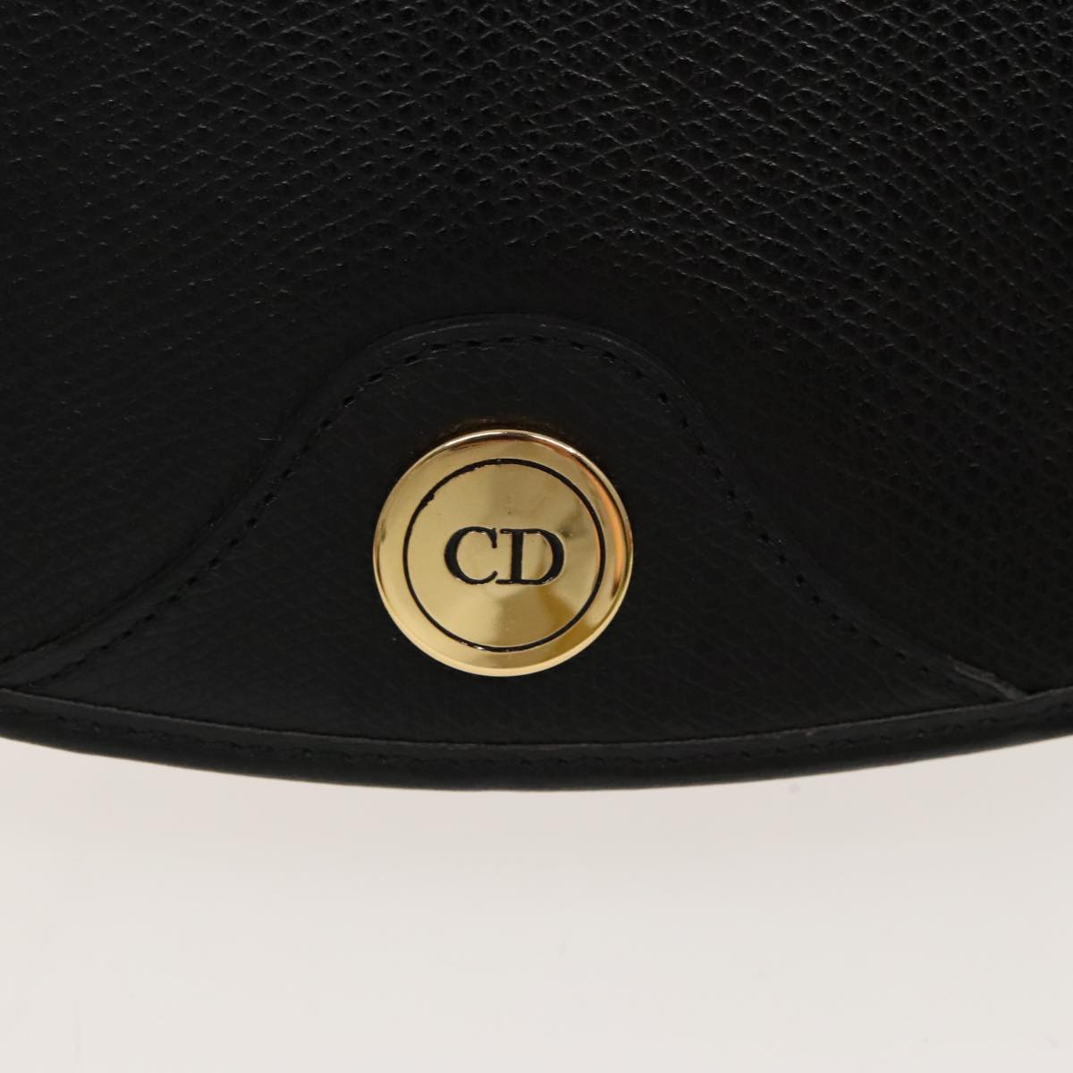 Christian Dior Shoulder Bag Leather Black Auth kk351