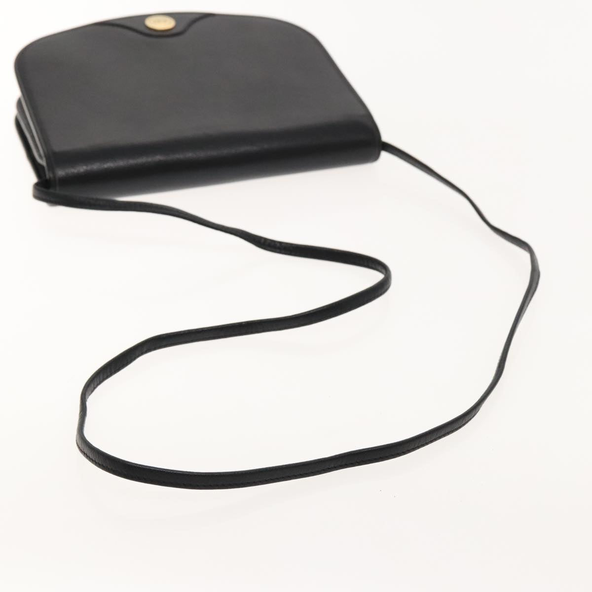 Christian Dior Shoulder Bag Leather Black Auth kk351