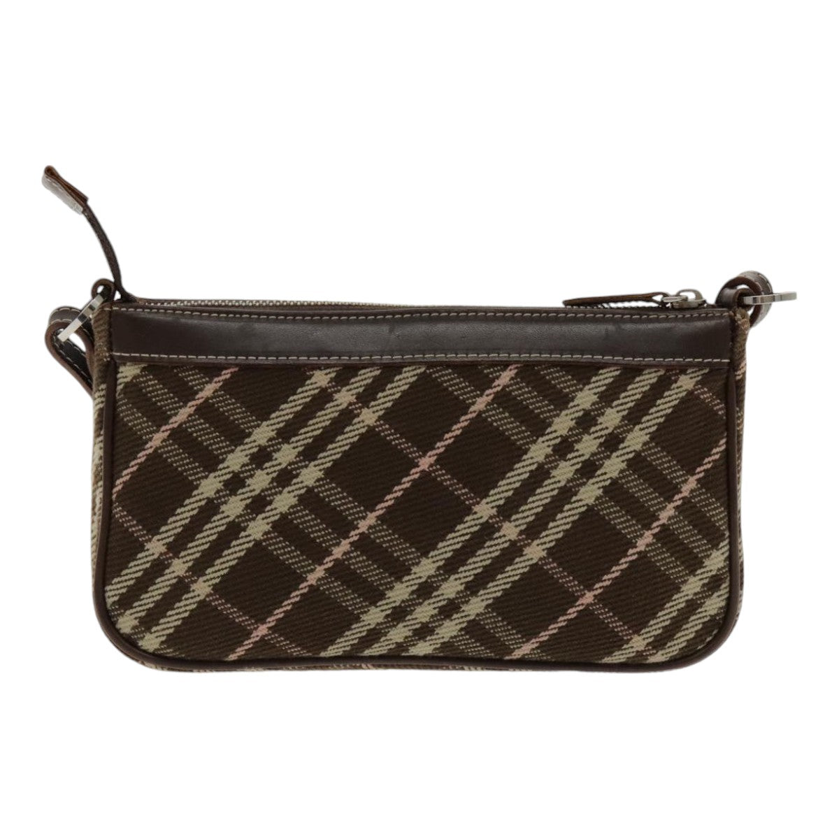 BURBERRY Nova Check Blue Label Shoulder Bag Canvas 2way Brown Auth kk356 - 0