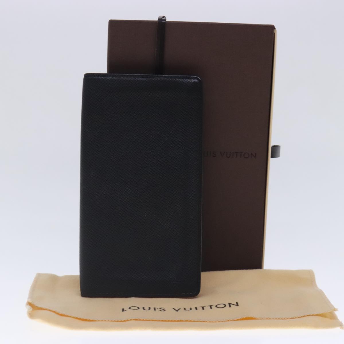 LOUIS VUITTON Taiga Porte Cartes Credit En Long Wallet Ardoise M31002 Auth kk358