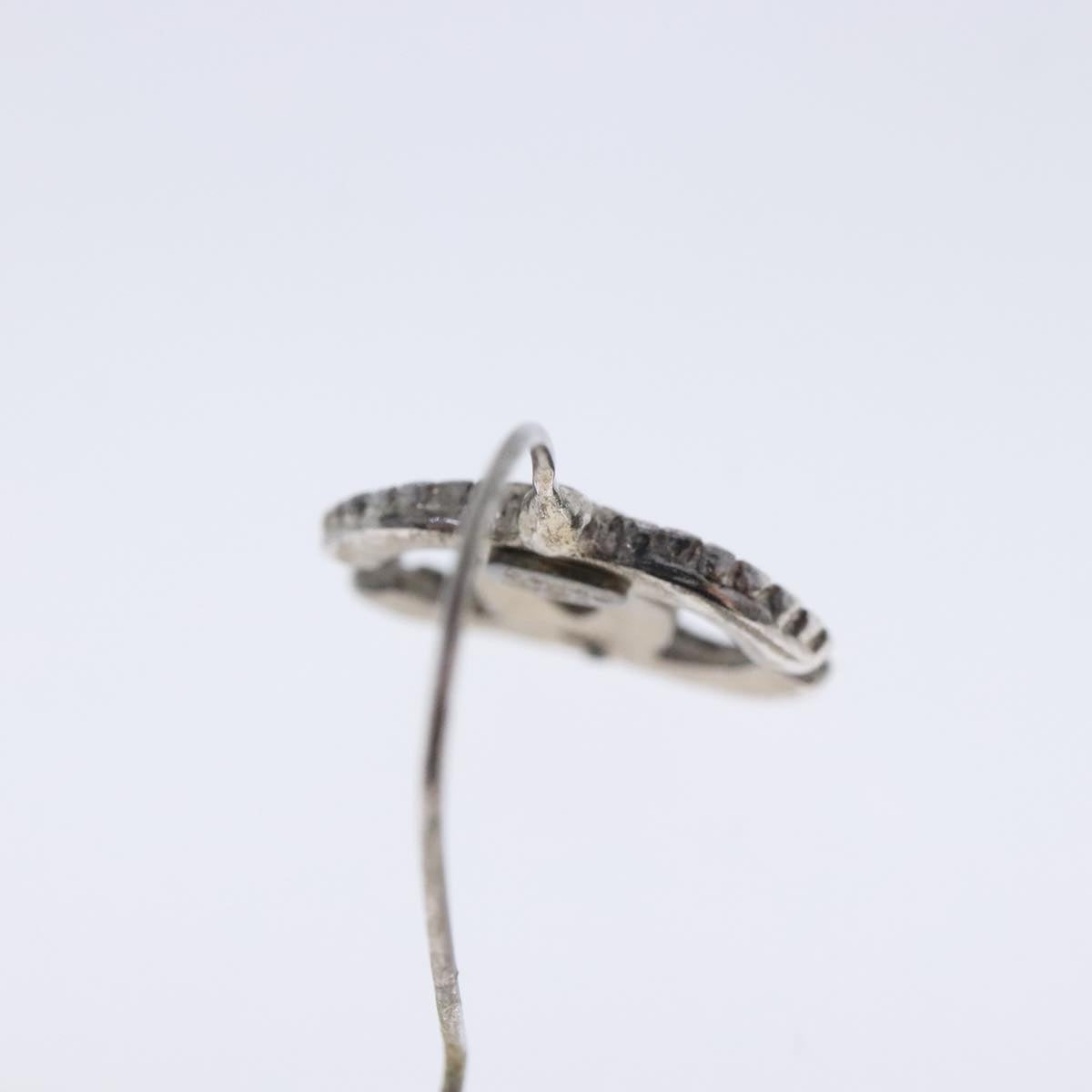 CHANEL Pierce metal Silver CC Auth kk360