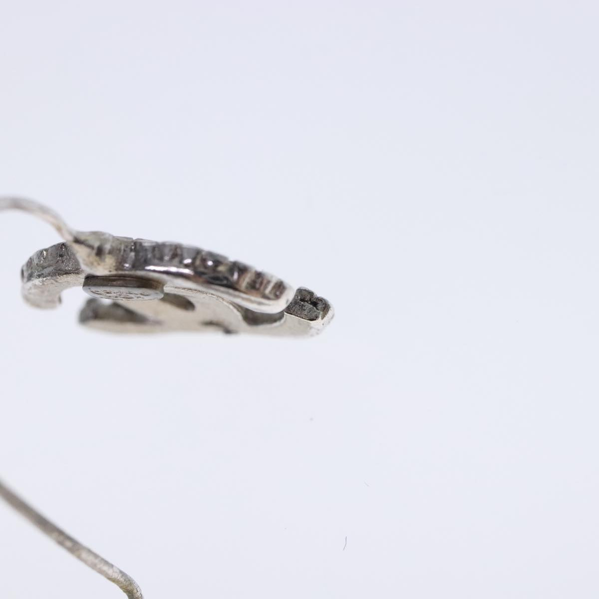 CHANEL Pierce metal Silver CC Auth kk360