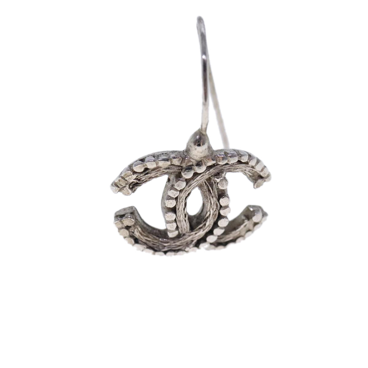 CHANEL Pierce metal Silver CC Auth kk360 - 0