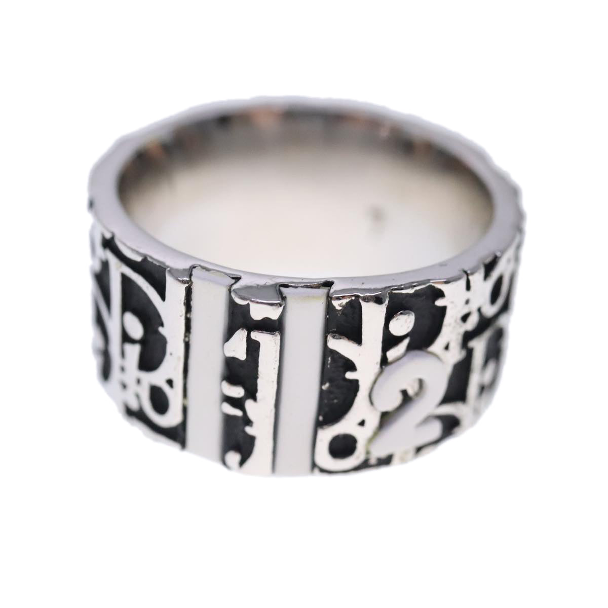 Christian Dior Trotter Ring metal Silver Auth kk362